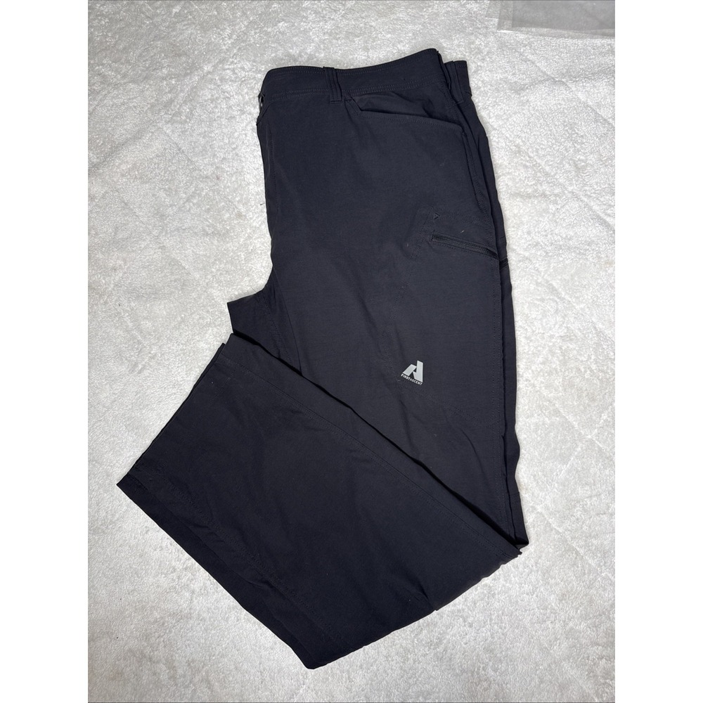 Eddie Bauer Pants Mens T42x34 Black First Ascent Cargo Hiking Nylon Stretch Hike